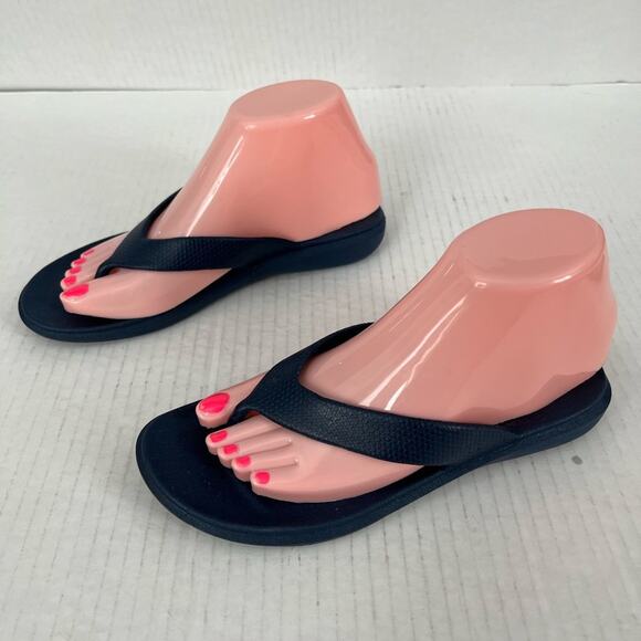 Oka B Okabashi Elle Blue Thong SlipOn Slides Flip Flop Sandal M (7-7.5) - Picture 4 of 10